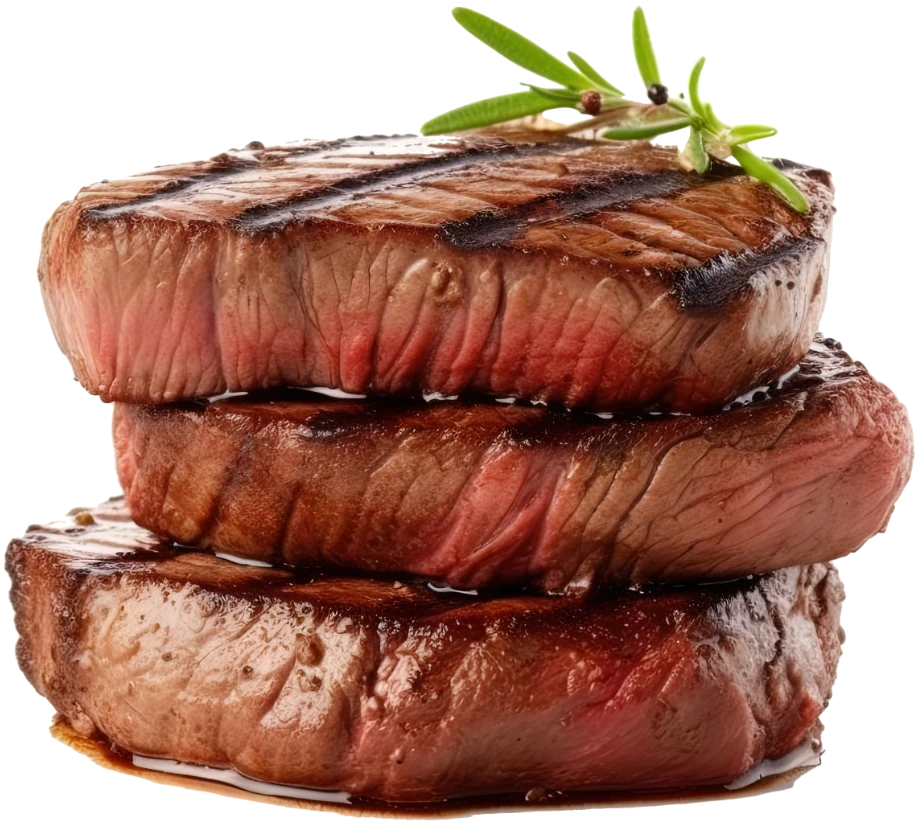 Fresh Juicy Delicious Beef Steaks Medium Grilled